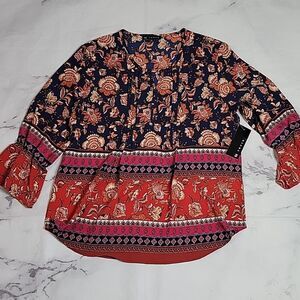 N Touch Floral Print Blouse